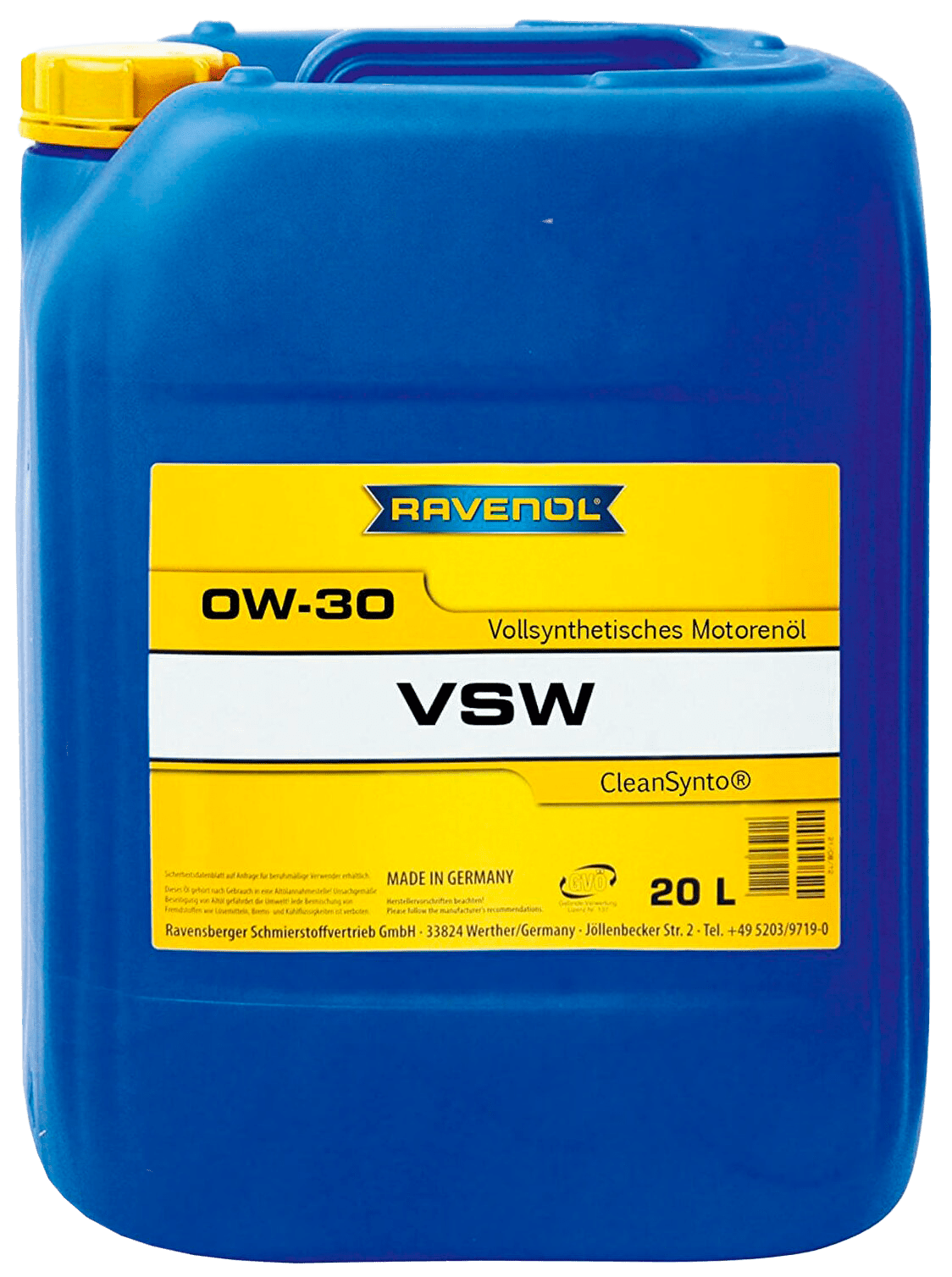 Моторное масло Ravenol VSW SAE 0W-30, 20л (RAVENOL: 1111106-020-01-887)